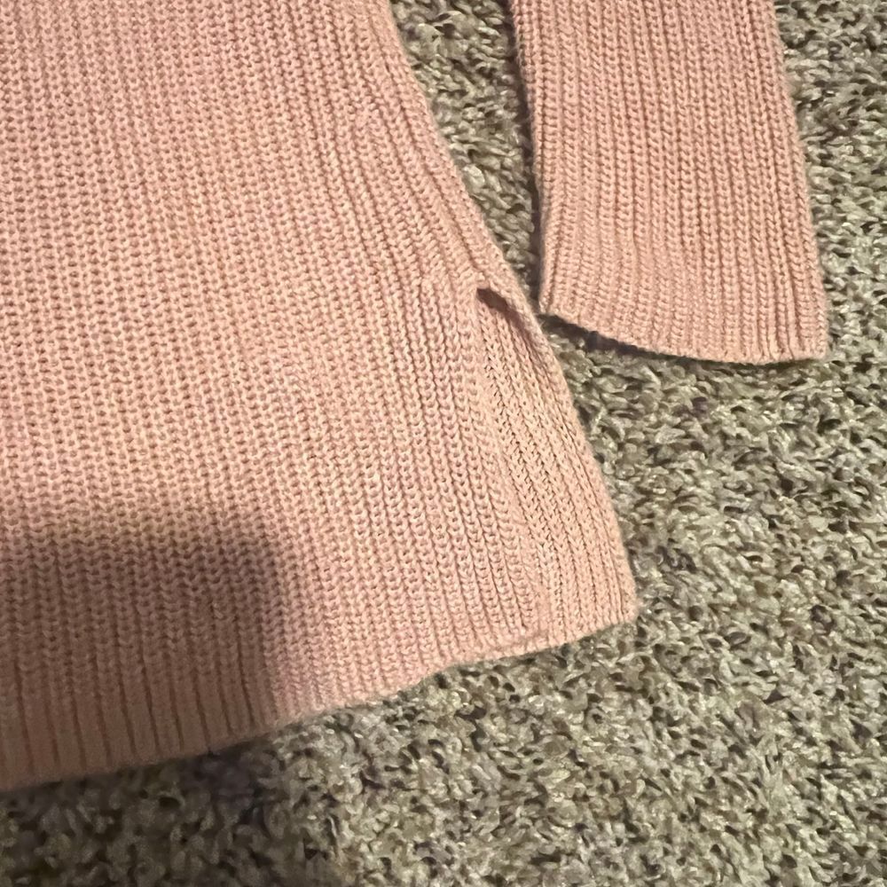 Eileen Fisher Blush Pink V-Neck‎ Ribbed Knit Tunic Sweater XS - Picture 2 of 7